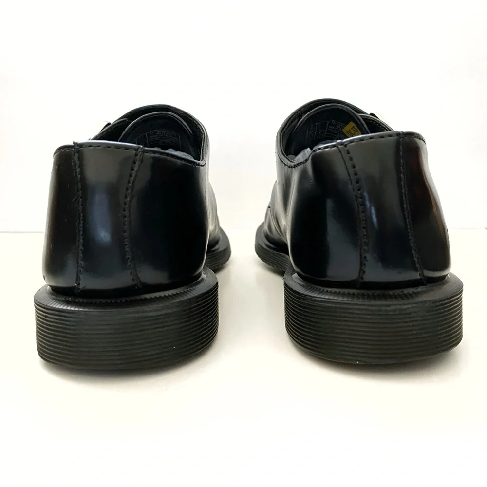 DR. MARTENS BLACK LEATHER MILLER SILVER BUCKLE DETAIL LOAFER DRESS SHOES - Picture 4 of 10